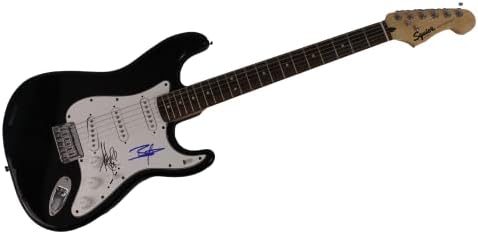 איימי לי ובן מודי להקה חתמה על חתימה בגודל מלא פנדר שחור סטרטוקסטר גיטרה חשמלית עם אימות בקט - Evanescense Beauty - Fallen,