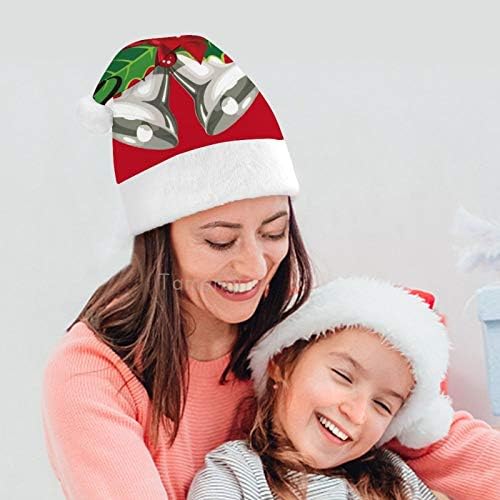 חג המולד סנטה כובע, החג שמח פעמוני חג המולד חג כובע למבוגרים, יוניסקס נוחות חג המולד כובעי לשנה חדשה חגיגי תלבושות חג מסיבת