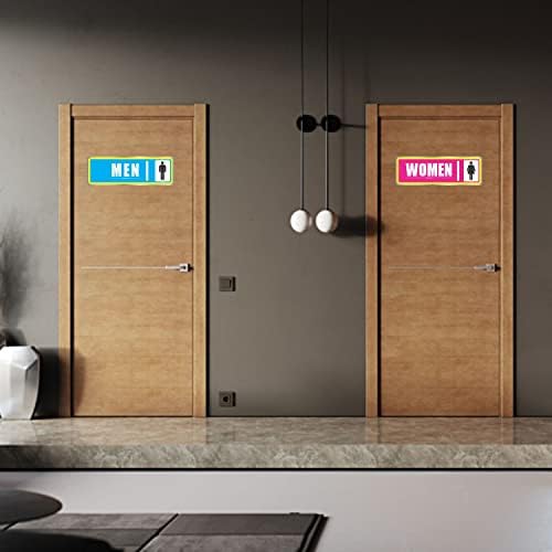 גברים מדבקות שלט בשירותים של נשים - 9 x 3 גימור מט גדול מדבקות ויניל למינציה לדלת אמבטיה