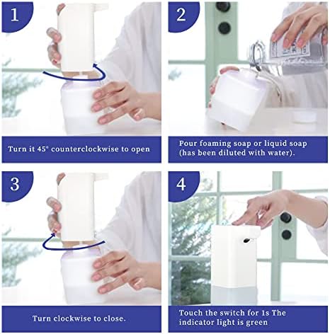 מכשיר סבון מקציף ללא מגע אוטומטי נטען חשמלי נטען Naomimeier ידיים ללא מגע ללא מגע.