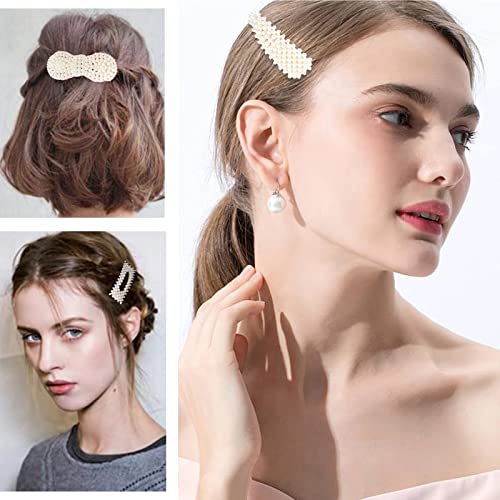 16 חתיכות פרל שיער קליפים פרל שיער אביזרי אופנה בעבודת יד שיער סיכות לנשים מפואר שיער קליפים עבור נשים בנות