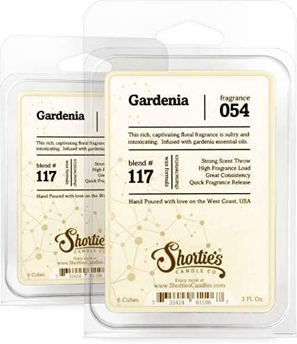 חברת הנרות של Shortie Pure Gardenia Wax ממיסה Multi Pack - פורמולה 117-2 ריחני 3 גרם. ברים - מיוצרים עם שמנים חיוניים וטבעיים