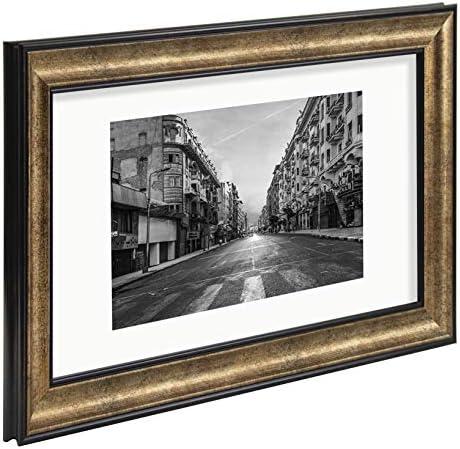 אמנות גולדן סטייט, מסגרת תמונה 11x14 עם מחצלת לתמונות 8x10 וזכוכית אמיתית