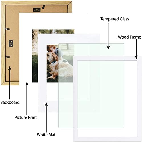 אמנות גולדן סטייט, 2 מחשבים מגדירים מסגרת תמונה מעץ מוצק תמונה 8x10 או 11x14 אינץ ', לבן