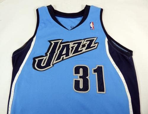 2006-07 יוטה ג'אז ג'רון קולינס 31 משחק הונפק ג'רזי כחול בהיר 50 DP37407 - משחק NBA בשימוש