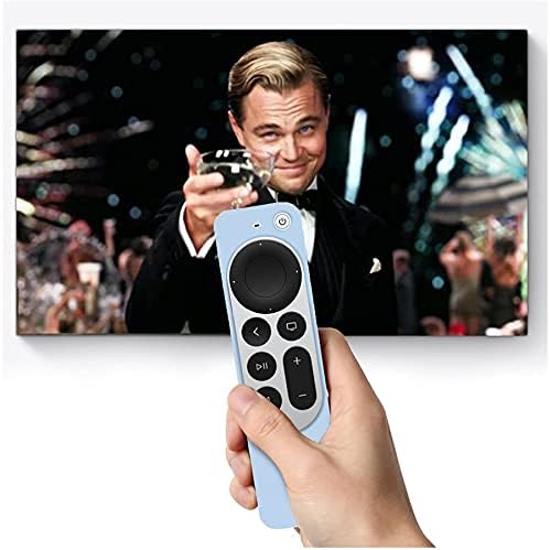 מארז סיליקון לשנת 2021 Apple TV 4K/ HD הדור הרביעי וכיסוי מרחוק של Apple TV, כיסוי מארז סיליקון של Geekboy