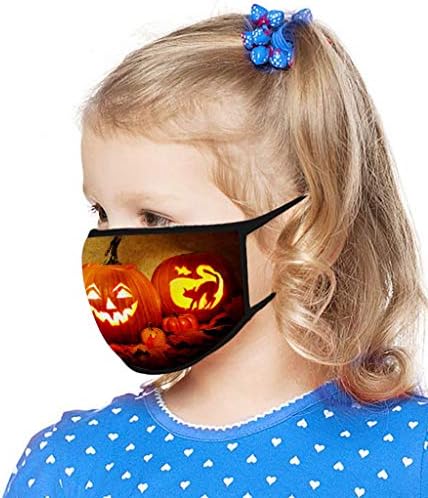 ילדים חדשים ליל כל הקדושים דלעת מודפס פנים בנדנות לשימוש חוזר ורחיץ כותנה מסכות פנים עבור בני בנות
