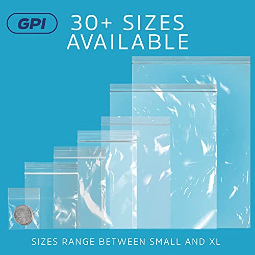 GPI - 12 x 12, 500 ספירה, שקיות מיקוד ברורות מפלסטיק ברורות, גדולות, גדולות, בתפזורת 2 מיל 'עבה ועמידות עם