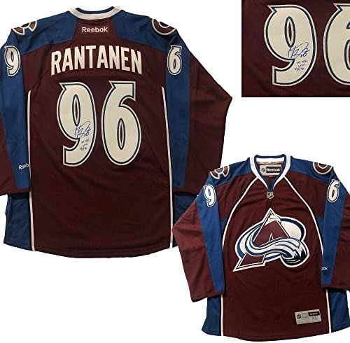 Mikko Rantanen חתם על קולורדו Avalanche Burgundy Reebok Jersey - שער ראשון של NHL - חתימה על גופיות NHL עם חתימה