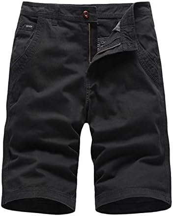 מכנסי כלי עזר גברים אבזם מוצק צבע זכר רוכסן רב -מכנסיים קצרים מכנסיים קצרים