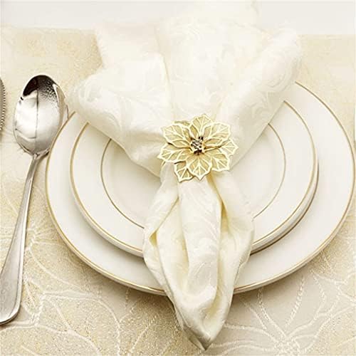 WODMB 10 יחידות עיצוב פרחים מפיות מפיות טבעות מתכת זהב אבזם מפית מפית מפית טבעת מלון מסעדת מסעדה מסיבת חתונה
