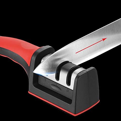 3-שלב סכין מחדד עם 1 יותר להחליף מחדד ידני מטבח סכין חידוד כלי עבור כל סכינים,ירוק