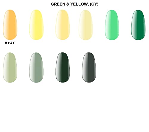 קודי מקצועי ירוק & מגבר; צהוב סדרת ג ' ל לק צבע 8 מיליליטר. ג ' ל לד/מעיל ציפורניים סגול לספוג את מקורי )