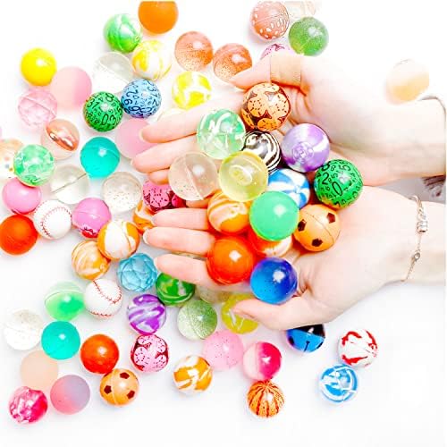 Aydinids 50 יח 'כדורים קופצניים צבעוניים כדורי דפוס מעורבב כדורים קופצניים קטנים כדורי קופצנים גומי לשקית מתנה טובות למסיבת