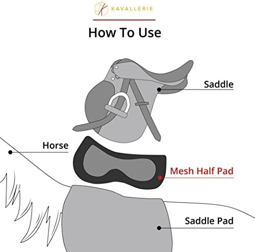 Kavallerie 3D Air-Mesh Folece Half Pad, להגנה מפני השפעה וריפוד ג'ל טיפולי לתמיכה ויציבות מקסימאלית, הטוב ביותר