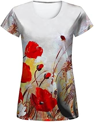 חולצות T של נוקמופו נשים דפוס דיגיטלי מזדמן בגודל אופנה עם פרח וציפור חולצת טריקו רופפת עם שרוולים קצרים