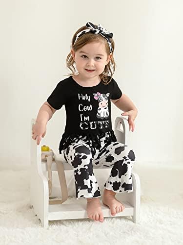 USAIBHIR פעוטות תינוקות תלבושות בגדי הדפס פרה מערבי