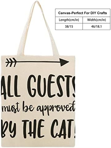 תיק קנבס של וונגביוטי כל האורחים חייבים להיות מאושרים על ידי תיק כתף החתול לתיקי קניות מכולת לשימוש חוף.