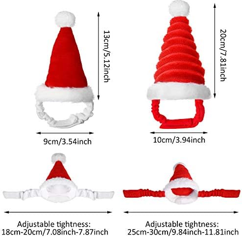 2 חתיכות כובע חג המולד גינאה גור כלבלב ארנב חתלתול סנטה קלאוס כובע עם רצועה אלסטית מתכווננת אביזרים כובע חג המולד