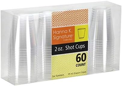 מידות מסיבה כוס זריקת פלסטיק-2 עוז / נקה / חבילה של 60 כוס, 60 ספירה