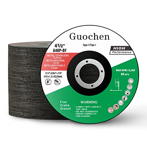 Guochen 4-1/2 גלגלים חתוכים למתכת 50 חבילה בגודל 4.5 אינץ