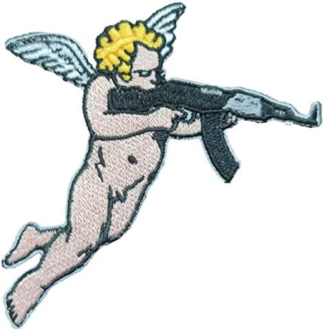 קופידון של PatchClub עם טלאי AK47 - ברזל על/תפור על - ולנטיין, טלאים מגניבים, מורל, טקטי, לתרמיל, כובע, ז'קט