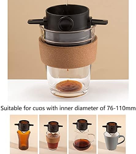 מכונת קפה מסנן, לשימוש חוזר נייד כוס אחת נסיעות יוצקים מעל קפה טפטף,ללא נייר מיני מכונת קפה סט עם מתקפל זרועות