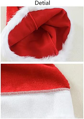 סנטה כובע אדום פלאפי חג המולד כובע יוניסקס קטיפה נוחות חג המולד חג כובע נוסף לעבות קלאסי פרווה למבוגרים חג המולד חדש שנה חגיגי