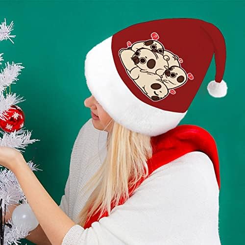מצחיק פאג חג המולד כובע סנטה כובע עבור יוניסקס מבוגרים נוחות קלאסי חג המולד כובע עבור מסיבת חג המולד חג