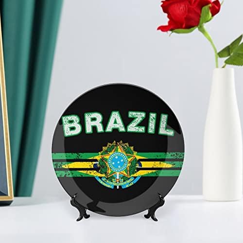דגל ברזילאי עצם מצחיק סין צלחת דקורטיבית צלחות קרמיקה עגול