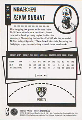 2021-22 Panini NBA Hoops 87 KEVIN DURANT BROOKLYN NES