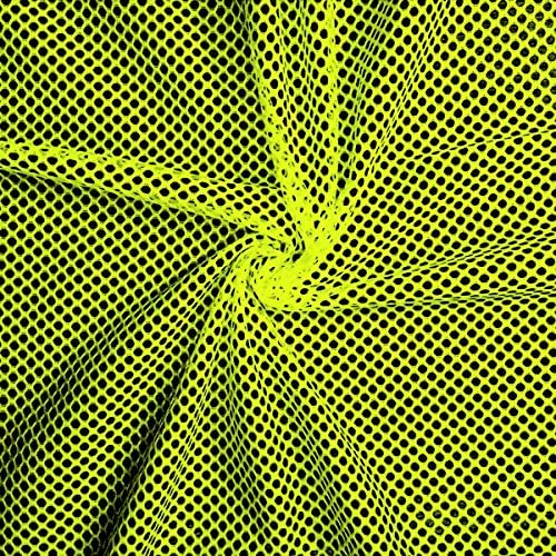 פיקו טקסטיל ניאון צהוב פוליאסטר מלך רשת ג ' רזי בד-10 מטרים בורג-רב אוסף-סגנון 446413