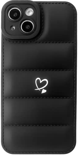 מארז הפוח של אייפון 13 עם לב לבן חמוד וחמוד מקסים - צפון ז'קט מטה מגע ופנים אחוריים למצלמה חסינת הלם מגן - מכסה טלפון אלגנטי