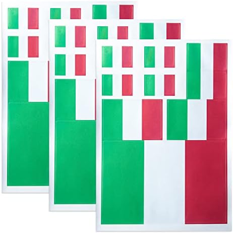 HSQCEZ 3 חבילה איטליה דגל מדבקות -דגלים איטלקיים טקטיים מדבקות רכב ויניל רפלקטיביות, מדבקות לרכב פגוש חלון רכב