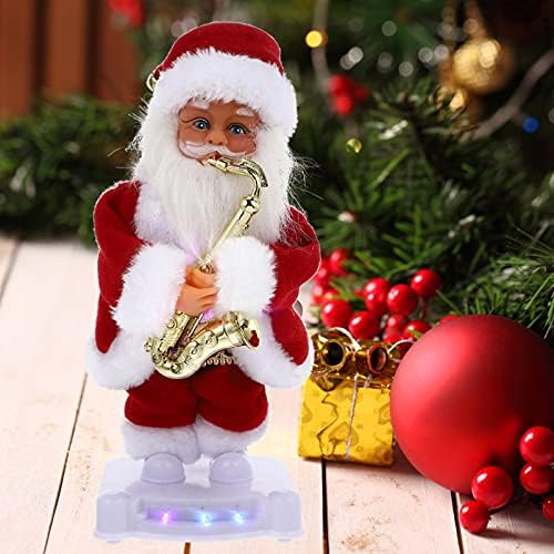 חג המולד צעצועי חשמלי סנטה קלאוס בובת צעצוע טוויקינג סנטה קלאוס מעגל הליכה שירה רוקד סנטה קלאוס בובה מוזיקלית סנטה