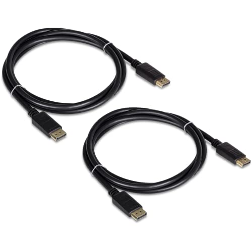 Trendnet 6 Foot DisplayPort 1.2 כבל, 2 חבילה, כולל 2 x כבלים של DisplayPort 1.2, תומך עד 2560 x 1440 @ 144 הרץ, שחור, TK-DP06/2