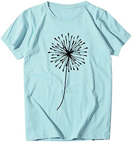 חולצה גרפית לנשים פרח חמוד שרוול קצר טופ צמרות נערות נערות חמניות מזדמנים חולצות גרפיות חולצות אסתטיות