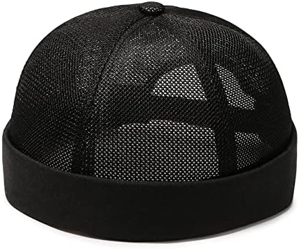 יוניסקס רשת דוקר כובע התגלגל שרוול לנשימה חסר שולים כיפה כפת היפ הופ כובע מתכוונן