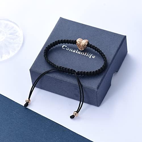 ConstantLife 2 יח 'אפר תכשיטים של תכשיטים - אנדרטה לשרשרת כדת לב קטנה לאפר - תליון לב מתכוונן צמיד שריפת חבלים שחור