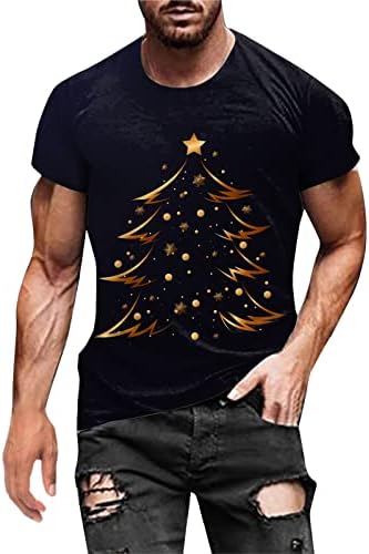 גברים Xiloccer סתיו חורף חורף שרוול מזדמן שרוול קצר חג המולד 3D מודפסות חולצות אופנה חולצה חולצה חולצה לגברים טנק חדר כושר