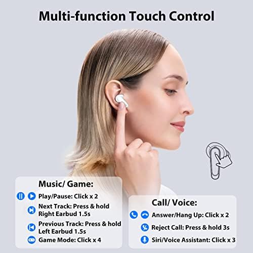 Cooya 2 חבילות אוזניות אוזניות אלחוטיות Bluetooth 5.2 אוזניות לאייפון 13 Pro Max 12 11 ביטול רעש מבטל אוזניות משחק אלחוטיות
