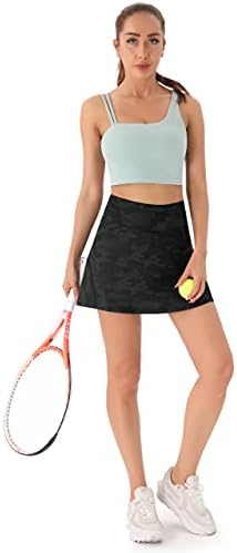 חצאית הטניס הספורטיבית הגבוהה של Pertit Ways Stallic Tennis Golf Golf Running עם כיסי כדור