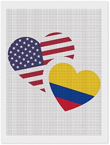 קולומביה ארהב דגל ערכות ציור יהלומים מקדחה מלאה 5D תמונות אומנות מלאכה לעיצוב קיר בית למבוגרים מתנה DIY 12 x16