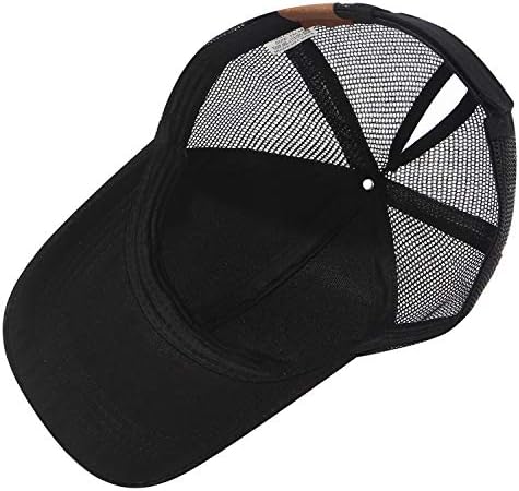 כובע שמש קוקו לנשים - כובע בייסבול עם רשת לקוקו ולחמניות