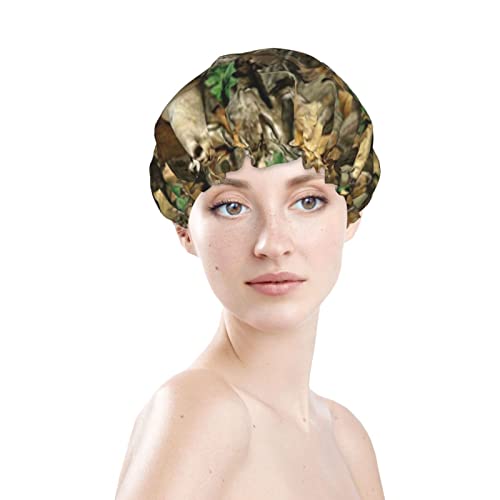 נשים לשימוש חוזר למתיחה כובע שיער קאם צבי הצבי ציד שכבות כפולות