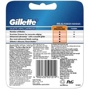 Gillette 50101-1 Fusion Proglide Mens Mens Replildbide Bights - 8 Count
