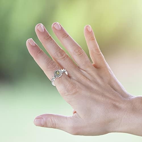 2023 מעודן זית ירוק זירקון טבעת לנשים אירוסין טבעת תכשיטי מתנות בציר חן טבעות