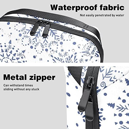 תיק טואלטיקה ערכת DOPP תלויה לגברים שקית גילוח עמידה במים לנסיעה, פתית שלג כחול כהה