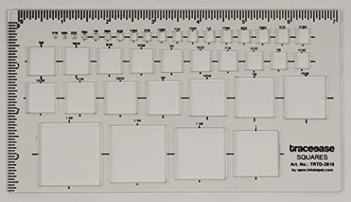 1 מחשב מלבן סטנסיל עם 39 כיכר גיאומטרי שיבוץ תבנית 7.2 איקס 4 סנטימטרים עשה זאת בעצמך גיאומטרי מדידה שליט, - 1/16
