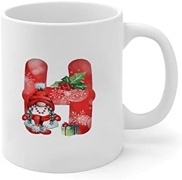 חג המולד אדום מכתב ח גמד קרמיקה ספל קפה תה כוס מונוגרמה מכתב מדגם ספל לבן כוס מדומה עבור הודיה חג המולד מסיבת חתונה